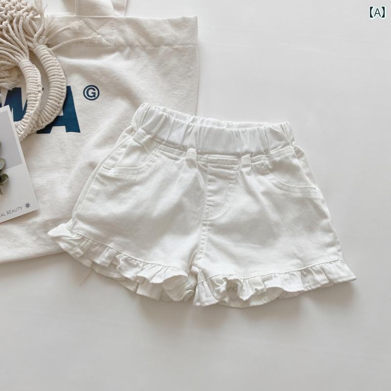 パンツ キッズ ファッション 女の子 スタイリッシュ ソフト デニムショートパンツ 夏 韓国 スタイル ベビー かわいい ホット 子供