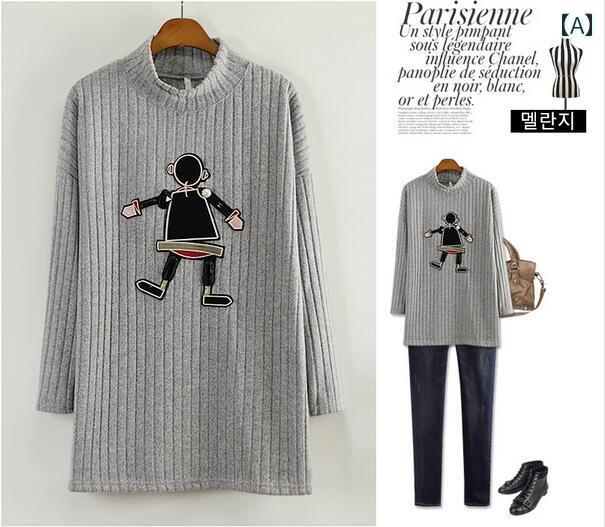 セーター シンプル カジュアル おしゃれ スタイリッシュ きれいめ ラフ 普段着 レディース ファッション 大きめサイズ ぽっちゃり 韓国 秋冬