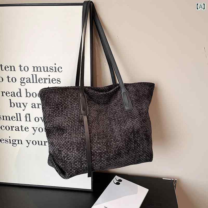 カジュアル バッグ ファッション 韓国 レトロ 肩 脇 通勤 おしゃれ トートバッグ