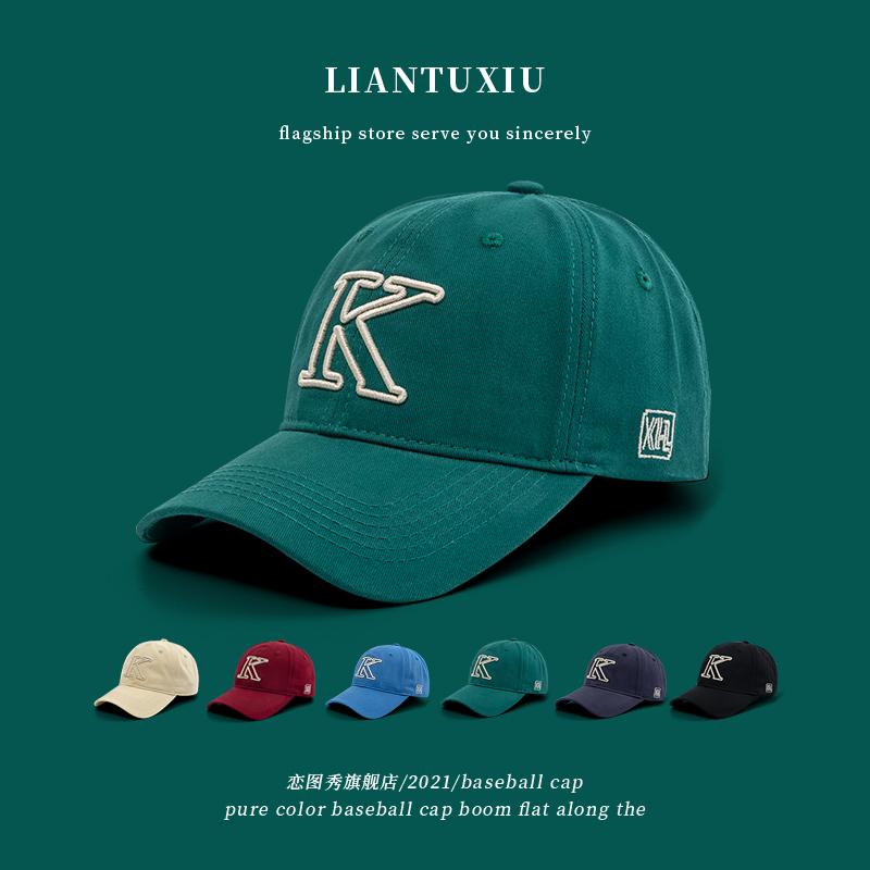 レディース 秋 春 カジュアル ベースボール キャップ 韓国 K 文字 刺繍 ソフト トップ サンシェード 野..