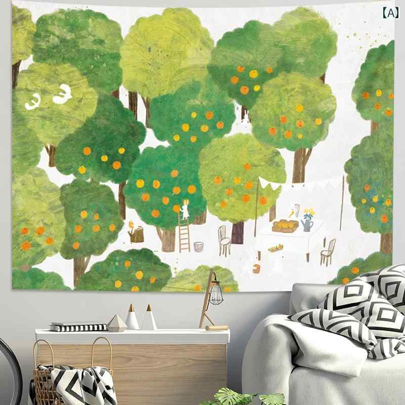 Rakuten - タペストリー 壁掛け ウォールデコ インテリア アクセサリー 背景 写真撮影 室内装飾品 田舎 風景 おしゃれ レトロ