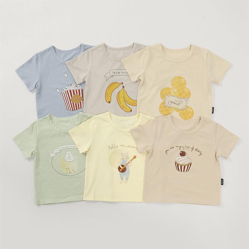 キッズ 子供服 ベビー服 赤ちゃん トップス Tシャツ レトロ プリント かわいい おしゃれ 夏 カジュアル