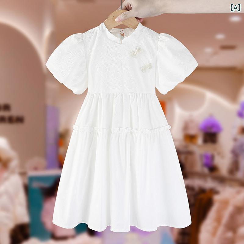 夏 キッズ ワンピース ガールズ 韓服 子供服 少女 西洋 チャイナ ドレス 薄手 プリンセス