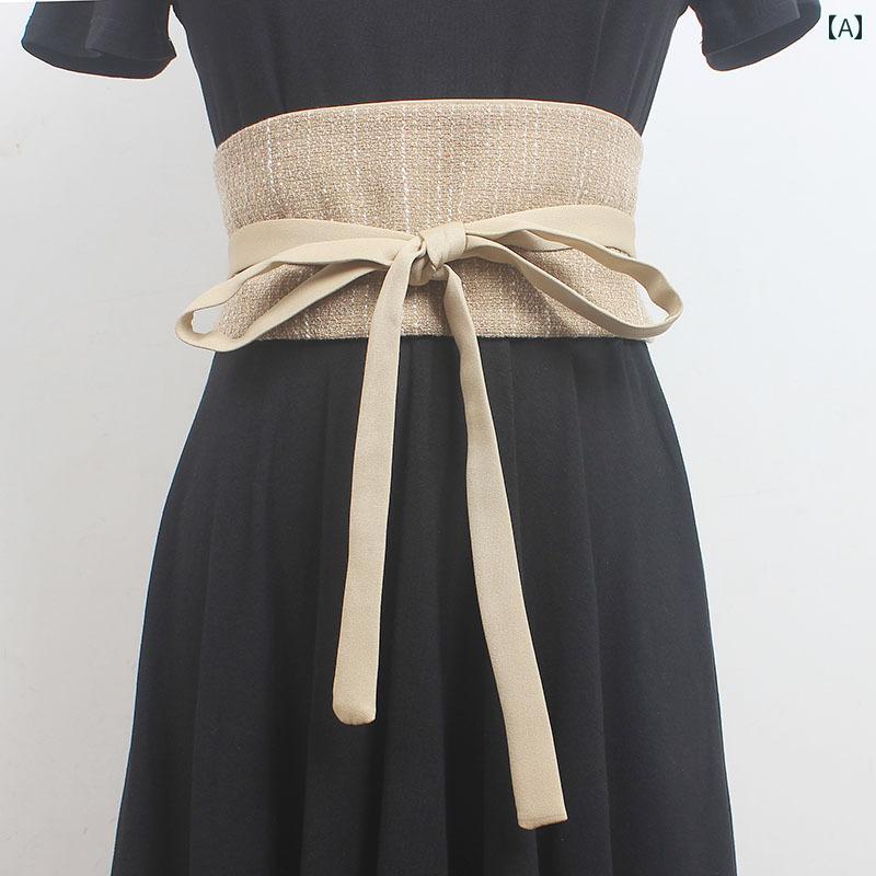 ファッション ベルト 秋冬 シングル ループ 布 ロープ スエード 生地 レトロ ガードル レディース ワンピース スカート アクセサリー