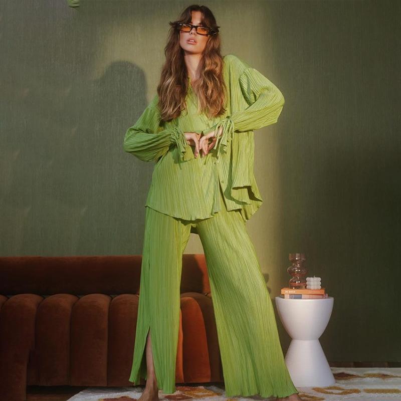 ファッション トップス カットソー シャツ スーツ セット セットアップ レディース カジュアル ズボン パンツ キュロット フィット スリム 春夏秋 レディース