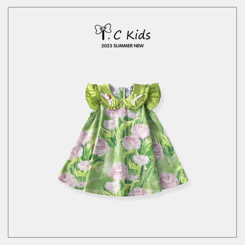 キッズ ベビー セレモニードレス おしゃれ着 女の子 ドレス 夏 子供服 かわいい ワンピース プリンセスドレス 夏 緑 ベスト ドレス 女の子 服