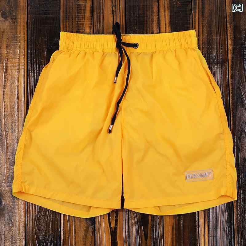 メンズ カジュアル パンツ ビーチ 海パン 水着 プール サーフィン 海水浴 クォーター 海辺 休暇 速乾 水泳 通気性 無地 温泉 ショーツ