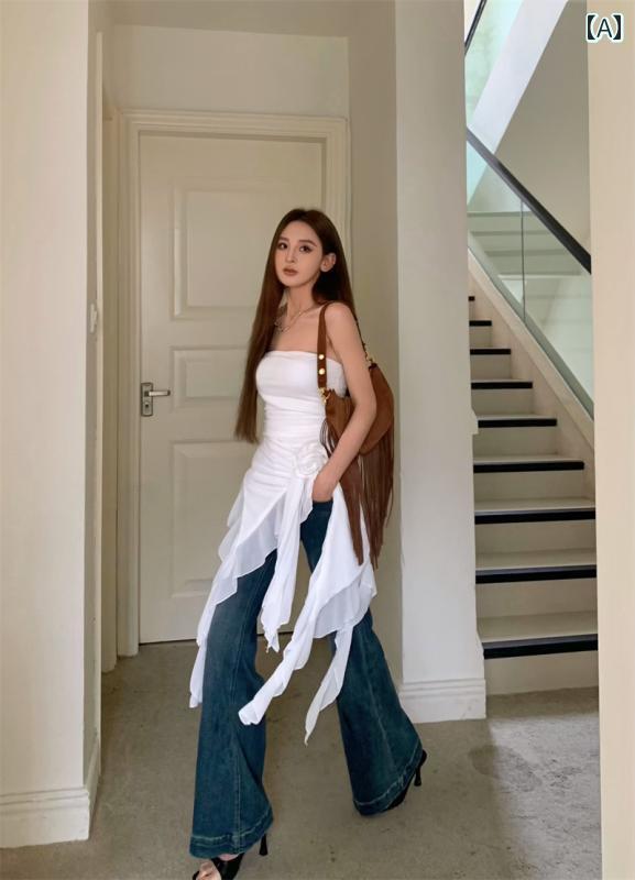 チューブトップ ビスチェ ジーンズ 夏 スリムフィット セクシー 魅惑 ガーリー レディース