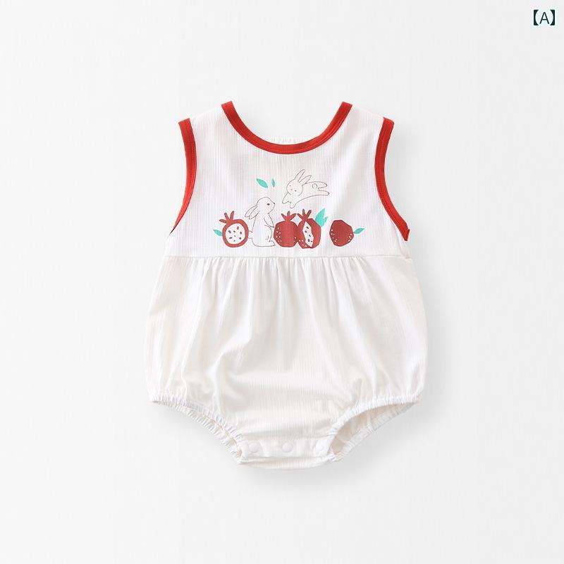 樂天商城 - ロンパース ベビー服 夏 薄手 新生児 オールインワン ジャンプスーツ かわいい キュート ギフト 赤ちゃん 品 夏ウェア