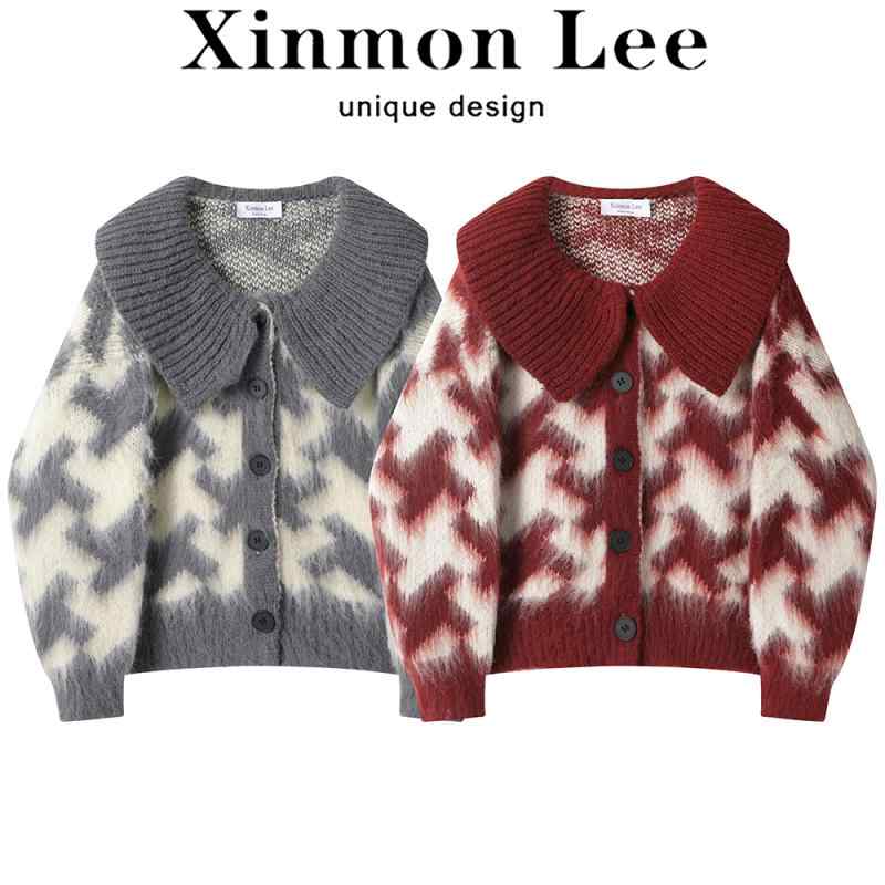 コート レディース 冬 ハイエンド 人形 襟 クリスマス セーター おしゃれ カーディガン レトロ トップス