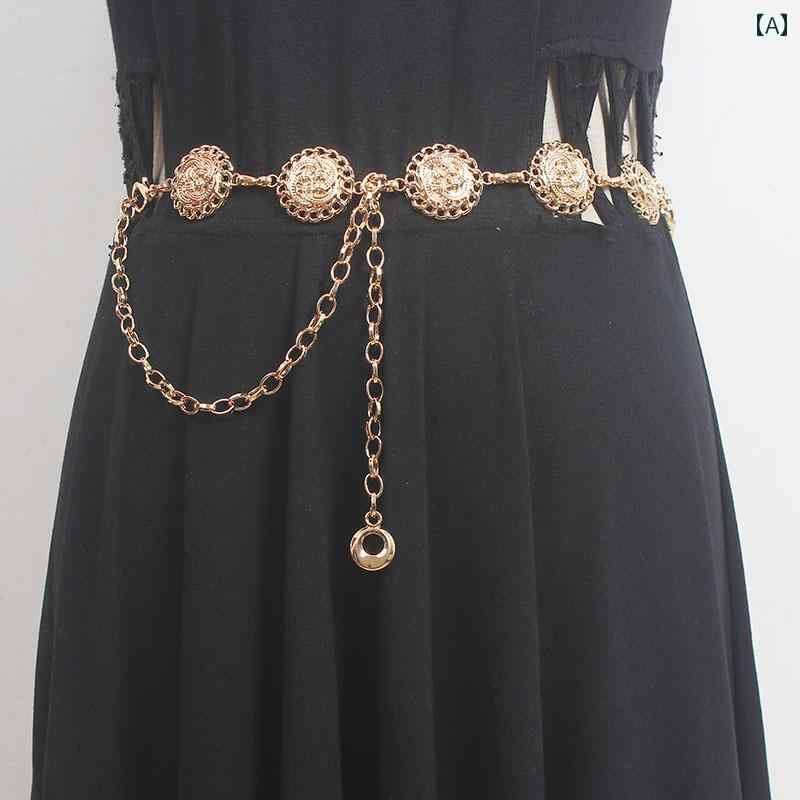 ベルト ウエストチェーン レディース アクセサリー シルバー ゴールド パーティー コーディネート 装飾 ボヘミアン おしゃれ エスニック ファッション