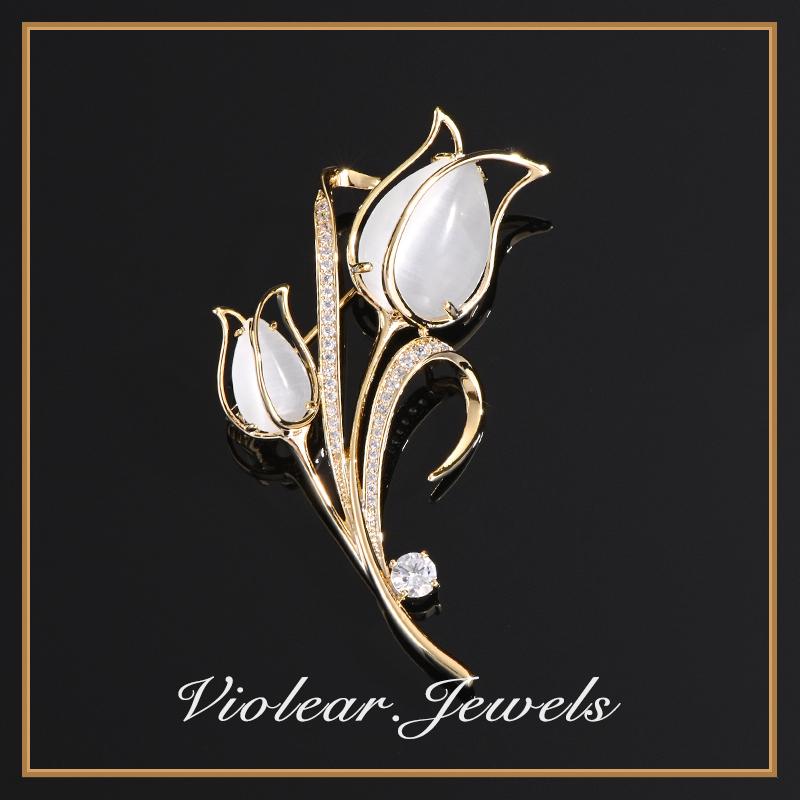 コート レディース 秋 冬 ウール ブローチ 卒業式 入学式 おしゃれ エレガント キャッツアイ チューリップ 花 雄大 コサージュ スーツ ピン