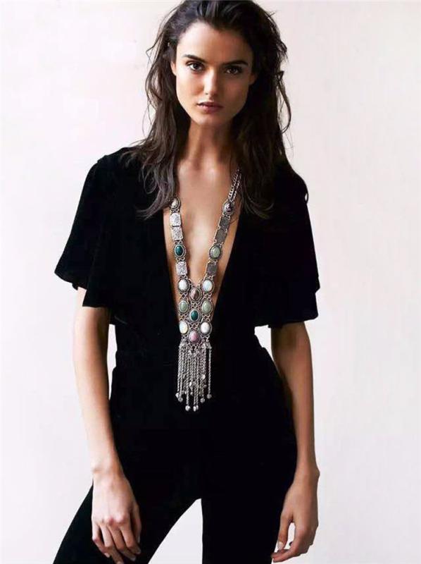 ネックレス レディース ジュエリー レトロ エスニック ロング セーター チェーン ジュエリー アクセサリー ネパール エキゾチック