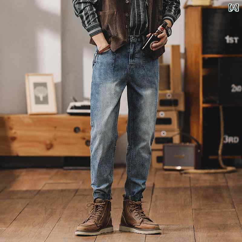 ジーンズ 夏 メンズ デニム ロングパンツ アメリカン カジュアル ストリート おしゃれ 着やい 動きやい 快適 イベント レジャー アウトドア キャンプ ワーク 作業着 デイリー