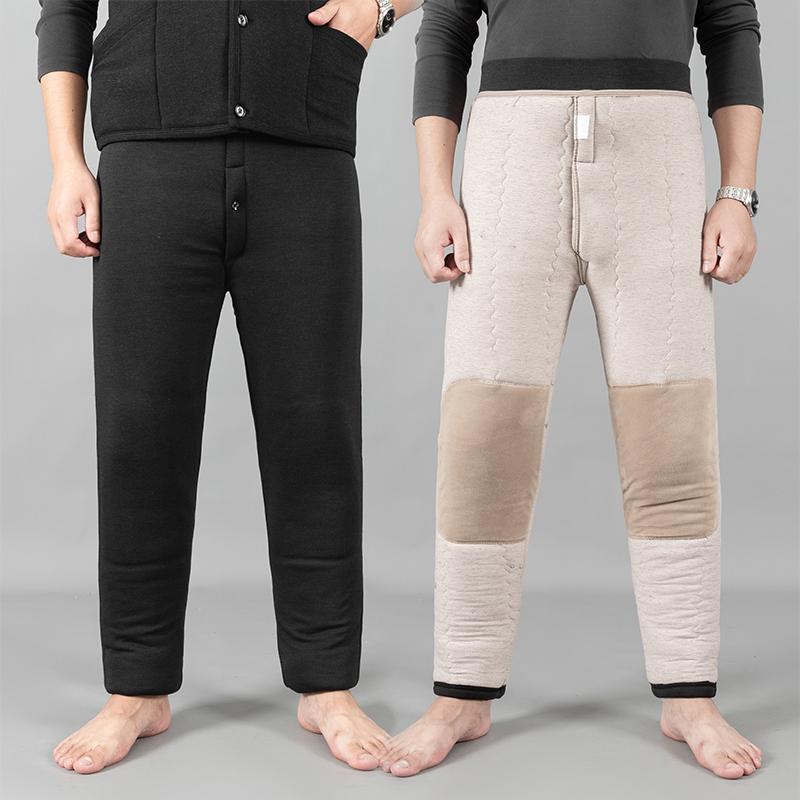 紳士服 メンズ パンツ ズボン ボトムス 冬 厚手 暖かい ゆったり 普段使い生活 部屋着 ルームウェア ハイウエスト 股上深め 裏起毛 大きめサイズ 綿