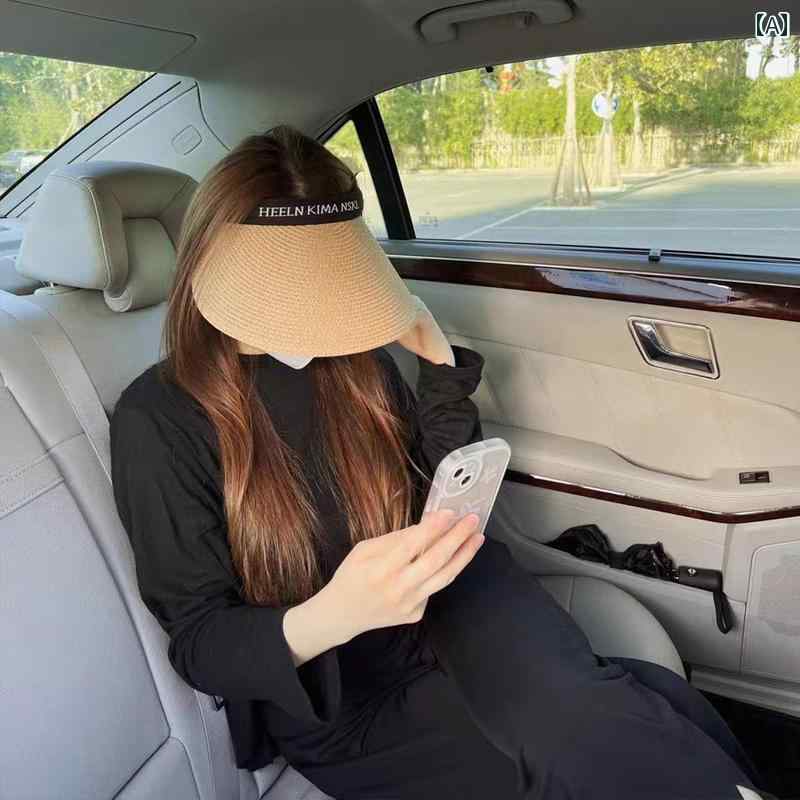 サンバイザー 帽子 つば広 日焼け防止 UVカット ショッピング ドライブ アウトドア スポーツ カジュア..