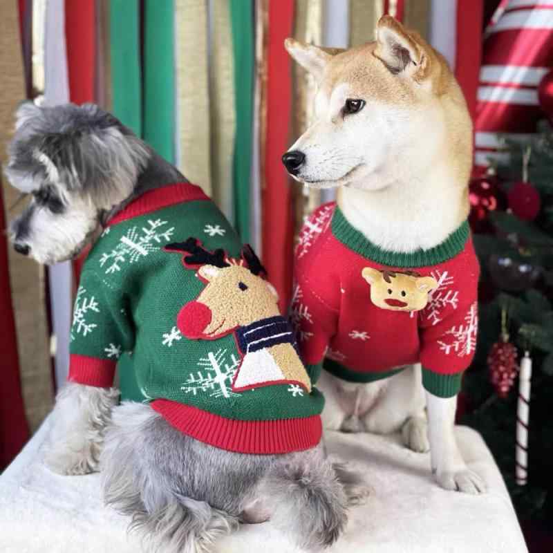 ドッグ ウェア ペット服 犬 猫 小型犬 服 秋冬 クリスマス セーター ニット かわいい カジュアル