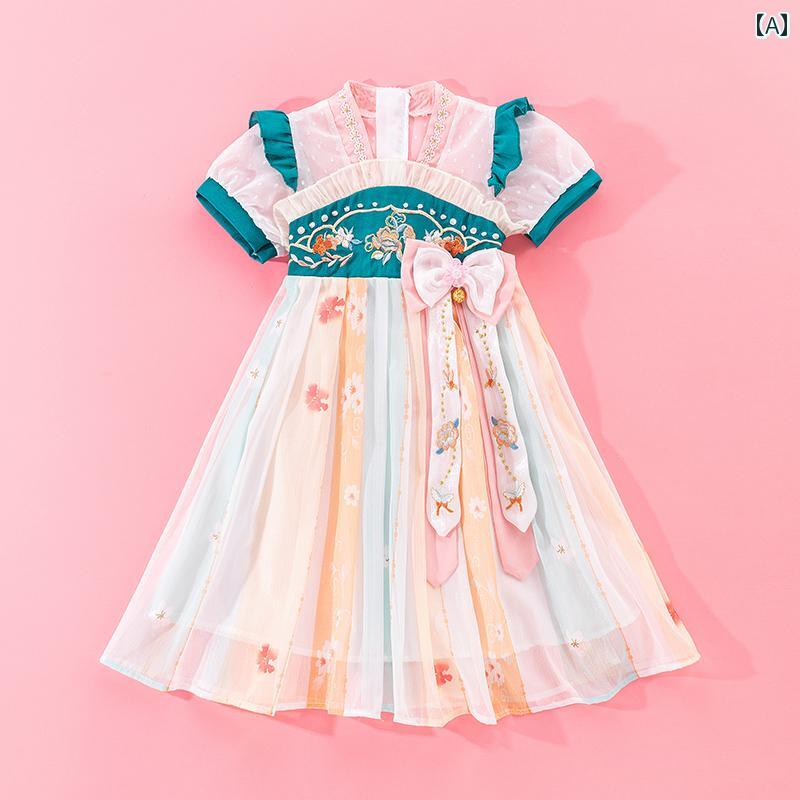 漢服 女の子 ドレス サマー 新 ハイエンド スーパー フェアリー スカート 中華風 シフォンスカート