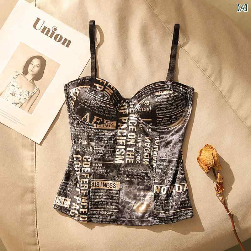 レディース 夏 英字パット付 キャミソール モテ服 トップス セクシー お腹見せ レイヤード スタイリッシュ おしゃれ 女の子 韓国 イベント フェス ダンス コスチューム レジャー デート アップ