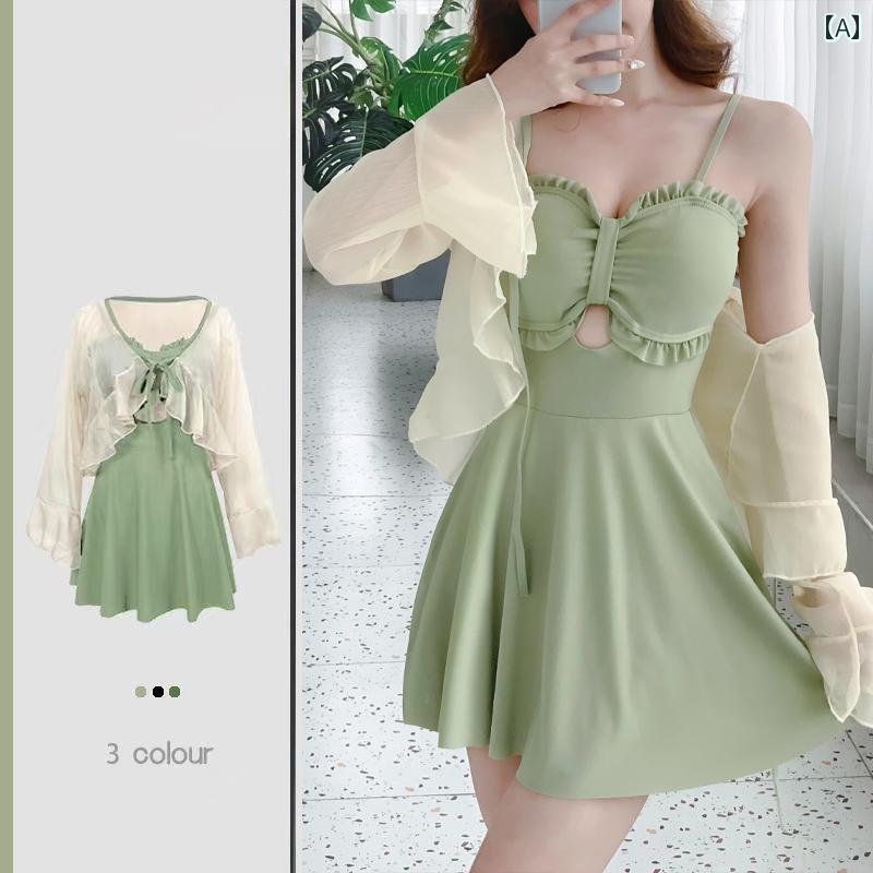 レディース 夏 水着 ワンピース かわいい スカート風 体型カバー ビーチ プール 海水浴 リゾート レジ..