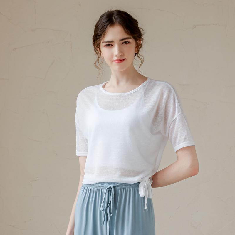 シャツ カジュアル ダンス ウェア スノーフレーク 半袖 ダンス トップス メッシュ モダン ダンス T 練 パフォーマンス ブラウス