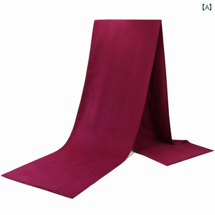 メンズ マフラー おしゃれ ソリッドカラー スカーフ 冬 厚く 暖かい アメリカ レトロ 黒 グレー コットン