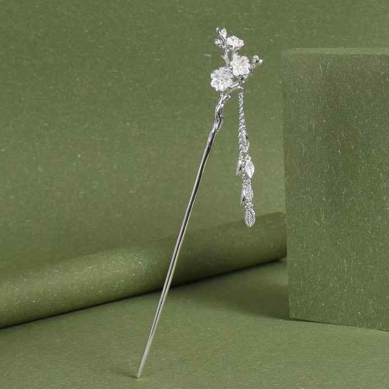 かんざし ヘアピン アクセサリ― レディース 髪飾り ヘアアクセサリー 頭飾り シンプル 合金 銀メッキ ..