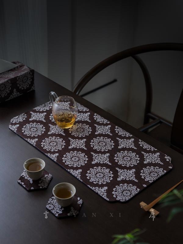 ティーマット レトロ おしゃれ インテリア 収納ボックス バスケット ケース 食器入れ 布 雑貨 小物 装飾品 配膳品 テーブルセンター アンティーク(3.0)