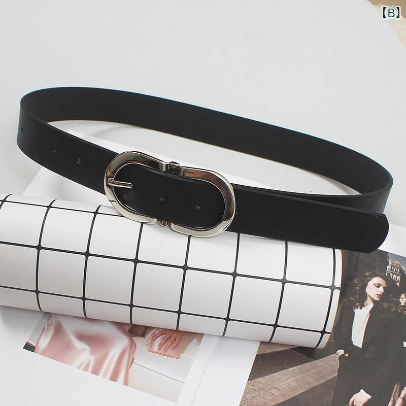 ベルト おしゃれ レディース 装飾 ファッション 細 シンプル ゴールド シルバー バックル ブラック PUレザー