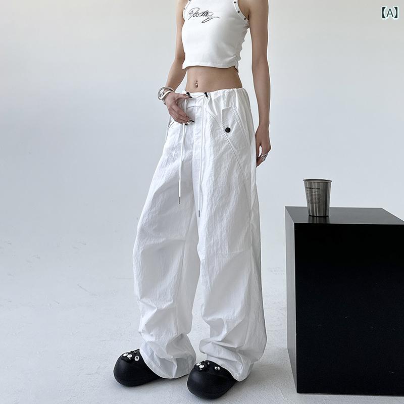 レディース 夏 カジュアル パンツ バギー おしゃれ ストリート ゆったり 女性 脚 長い アーティファクト 機能性 カーゴ ハイウエスト ハイエンド