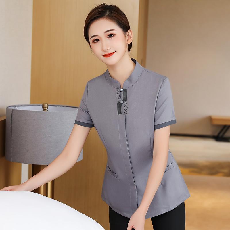 清掃員 制服 掃除 作業着 ユニフォーム 清潔感 爽やか レディース メンズ ハウスキーパー クリーニング 中華風 施設 ホテル ハウスキーピング 夏