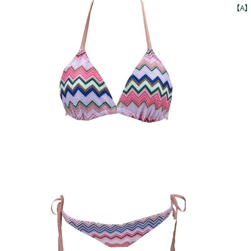 レディース 夏 ビキニ セクシー おしゃれ 水着 ビーチ プール 海水浴 女性 魅惑的 バストアップ スリム セパレート トライアングル リゾート 温泉