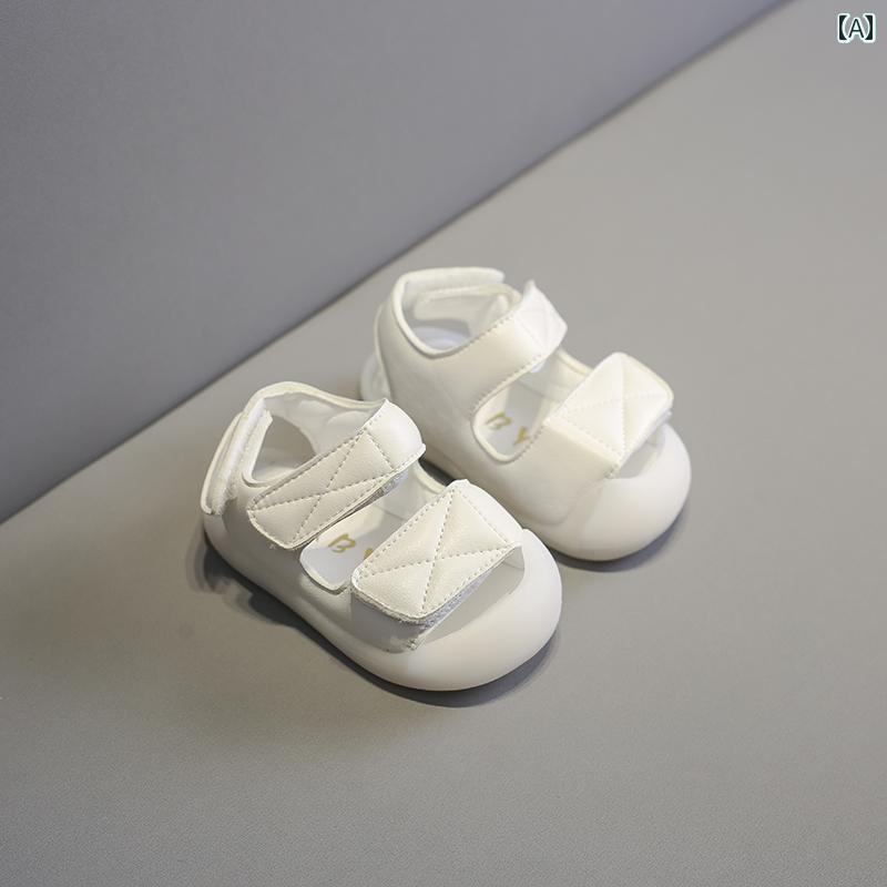 ベビー キッズ シューズ 夏 サンダル カジュアル スポーツ レジャー 通気性 滑りにくい アンチキック 赤ちゃん ソフトソール 幼児 靴