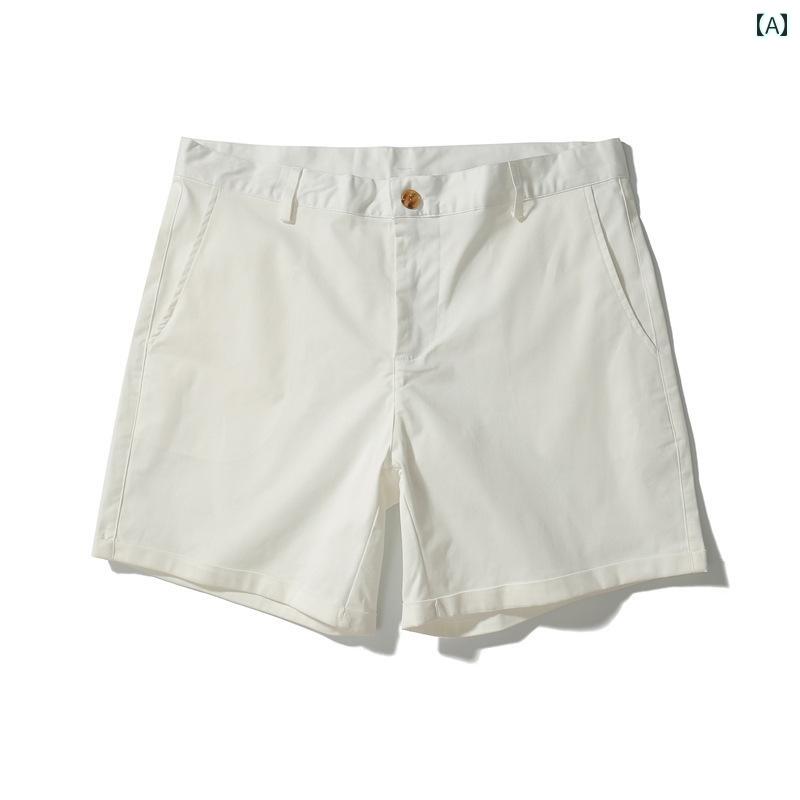 Rakuten - パンツ メンズ 無地 ショート コットン 韓国 ストレッチ スリム カール エッジ 夏 薄手 大きいサイズ ショート