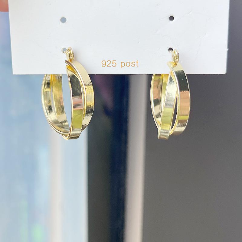 ピアス S925 シルバー ニードル 幾何学 サークル ピアス レディース イン ファッション ライト アクセサリー 装飾品 ジュエリー