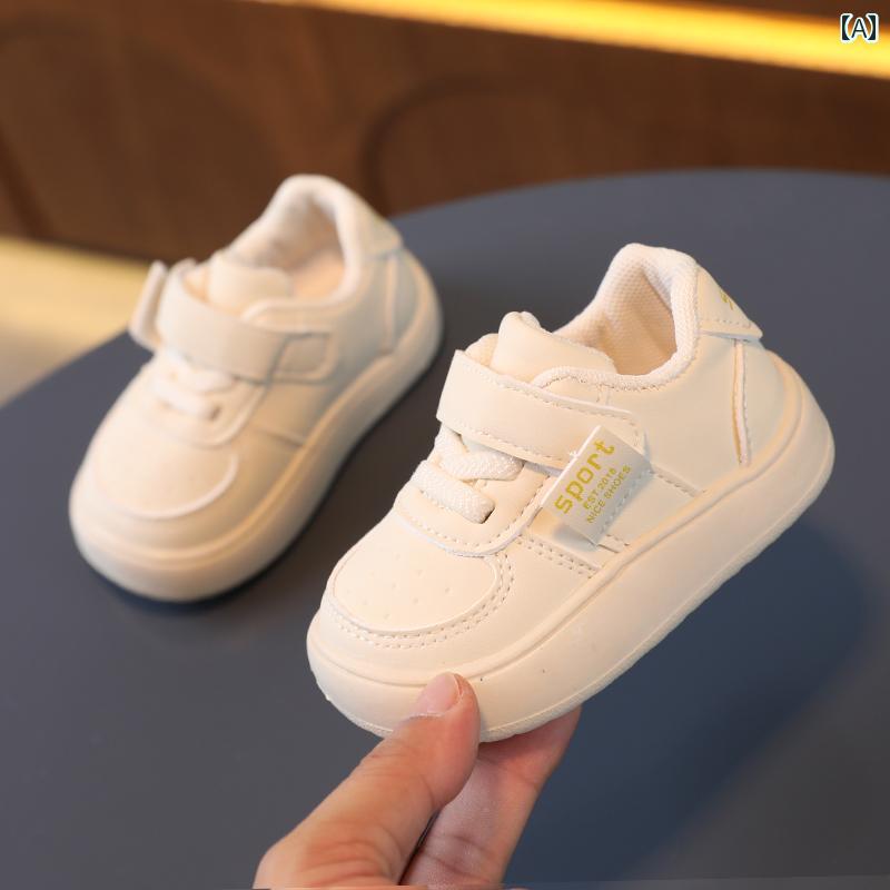 ベビー キッズ シューズ カジュアル スニーカー 滑り防止 幼児 赤ちゃん ソフト ソール 春秋 白 靴 女の子 男の子 子供