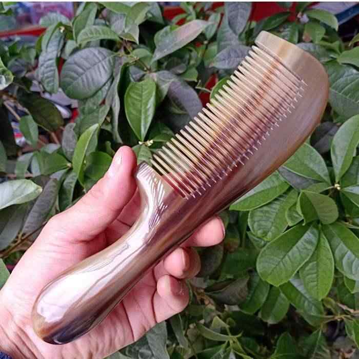 くし ヘアケア 脱毛防止 白 角 コーム 経絡 静電気防止 マッサージ ヘッド ホーン...