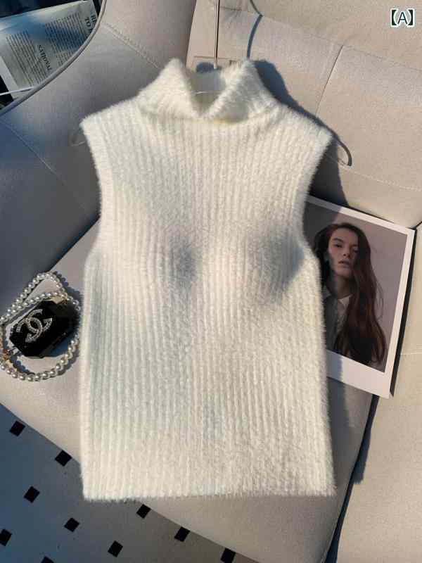 レディース ニット ハイネック ノースリーブ モテ服 セクシー レイヤード おしゃれ トップス 韓国 イベント フェス 普段着 い 衣装 レジャー デート アップ 映え
