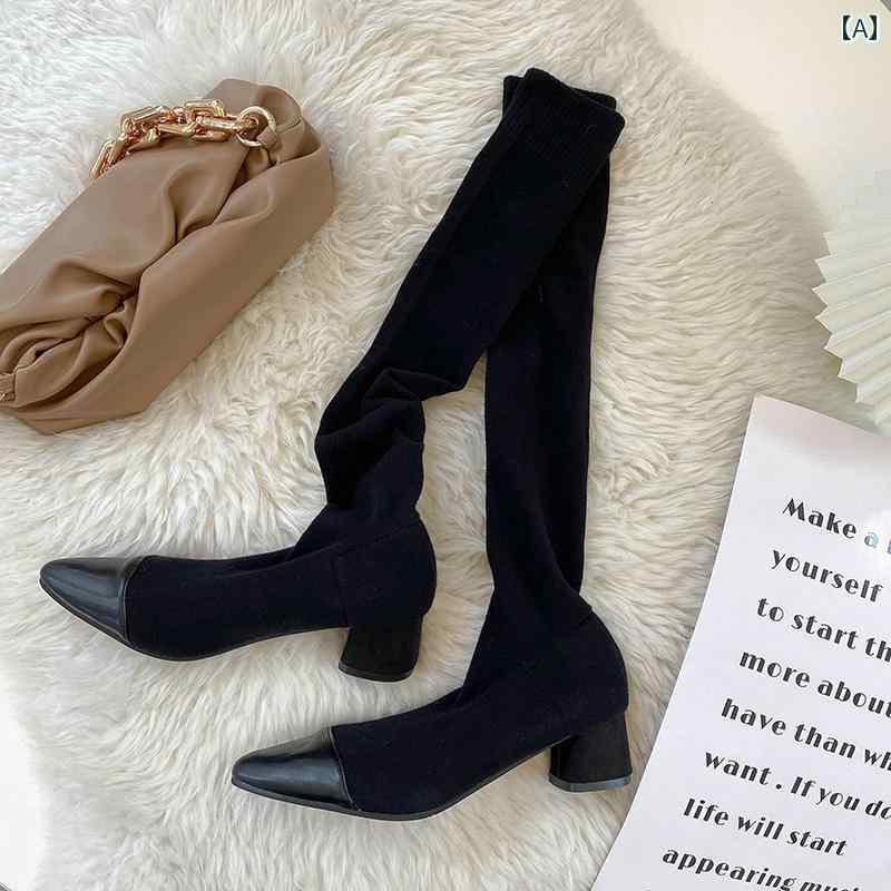 ブーツ オーバーニー レディース シューズ ファッション シンプル カジュアル レジャー 通勤 通学 デイリー マルチシーン 春秋