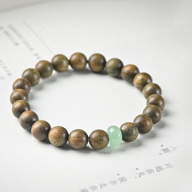 数珠 念珠 アクセサリー 仏教 レディース グリーンサンダルウッド ブレスレット 木 フォレスト レトロ エスニック メンズ シングル サークル カップル 仏教 ビーズ仏教