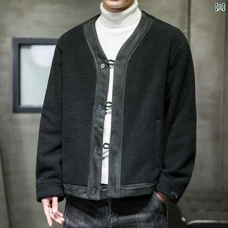 맨즈 중화풍 한복 면 코트 스플라이스 두꺼운 재킷 도교 로브 프리스 당나라 정장 가을 겨울