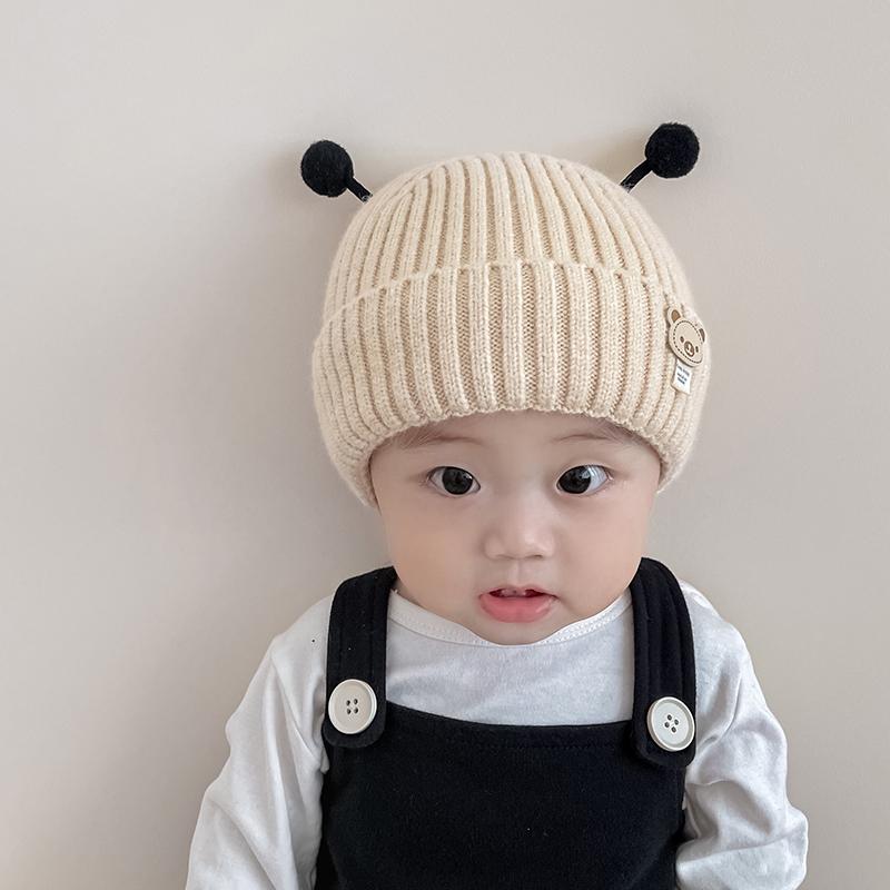 キッズ ベビー 帽子 秋冬 ベビー 帽子 かわいい 男の子 女の子 ウール 帽子 幼児 帽子 冬 耳保護 厚手 ..