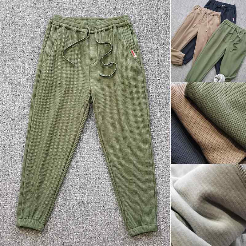 Rakuten - パンツ メンズ 秋 冬 カジュアル ヘビーウェイト 830 グラム ワッフル 裏起毛 スウェット シルバーフォックス ベルベット 厚く 暖かい