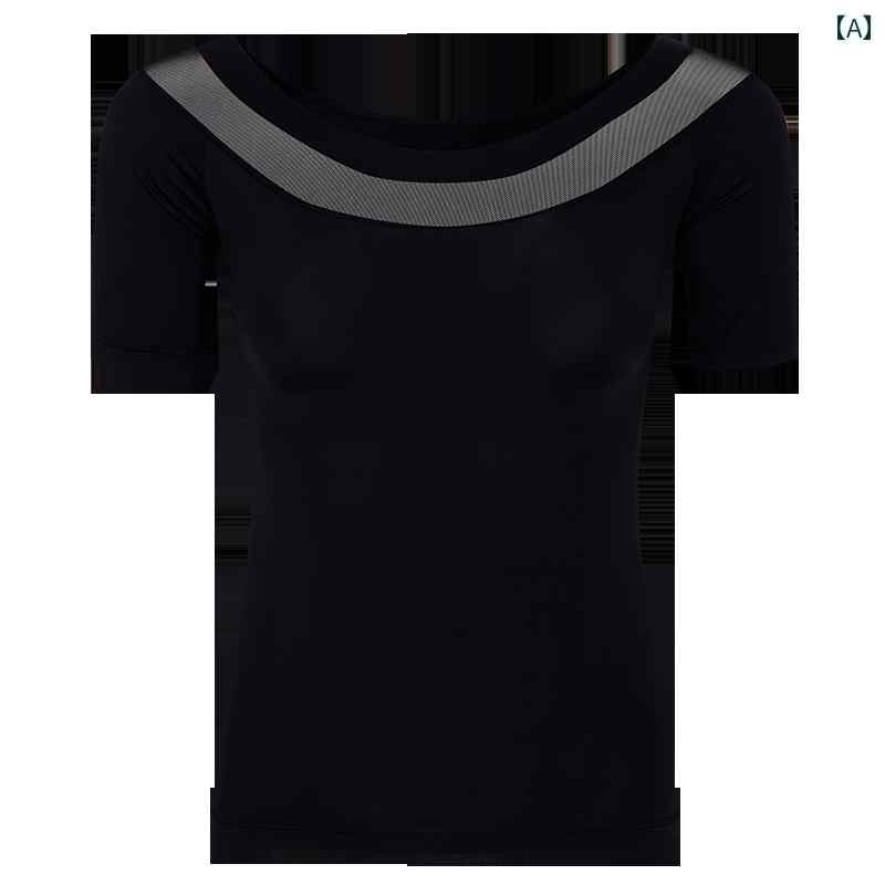 レディース ダンスウェア ラテン ダンス 服 大人 ラウンドネック 半袖 ボディ モダン 練習服 標準 トップス