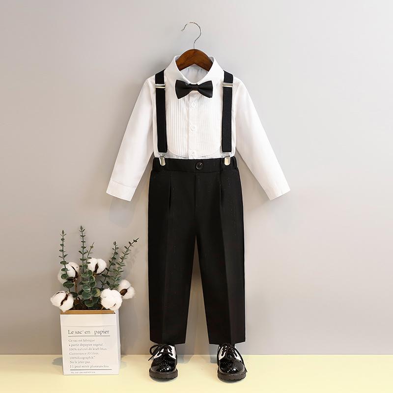 Other - ベビー 赤ちゃん 子供服 フォーマル キッズ 春夏 スーツ パンツ シャツ サスペンダー 男の子 写真撮影 発表会 パフォーマンス 衣装 セット 1歳