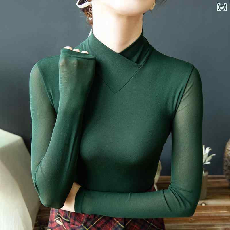 トップス 社交ダンス レディース スリム メッシュ ラテン 女性 長袖 ボディ トレーニング ダンス 練習服 標準 モダン ダンス