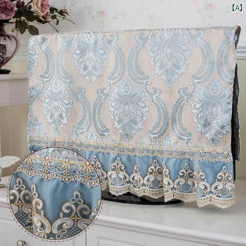 テレビ カバー ダスト 防塵 カバー 室内装飾 インテリア アクセサリー おしゃれ 家庭 液晶画面 スクリーン レース