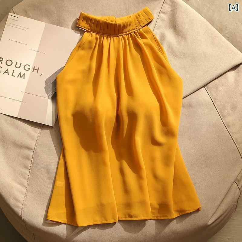 レディース 夏 ホルターシフォントップス ノースリーブ モテ服 セクシー かわいい おしゃれ トップス 韓国 フェス パーティー お祝い フォーマル デート アップ