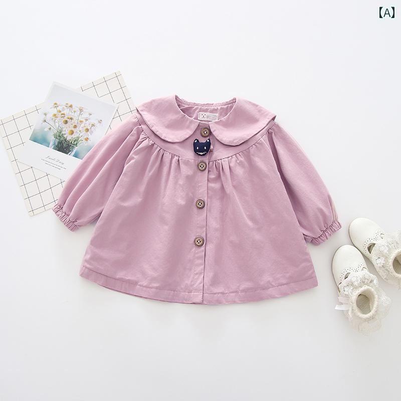 赤ちゃん服 ベビー トップス 羽織り ジャケット コート 上着 かわいい 薄手 カジュアル フリル アニマル モチーフ 春秋 秋 韓国