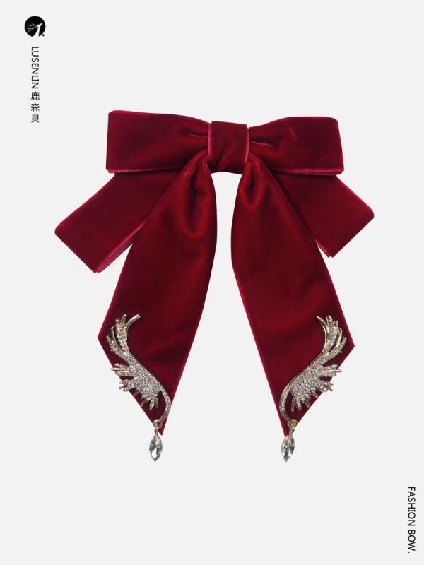 蝶ネクタイ おしゃれ 起毛 結婚式 ユニセックス フレンチ レトロ 宮殿 翼 ラインストーン ブローチ アクセサリー